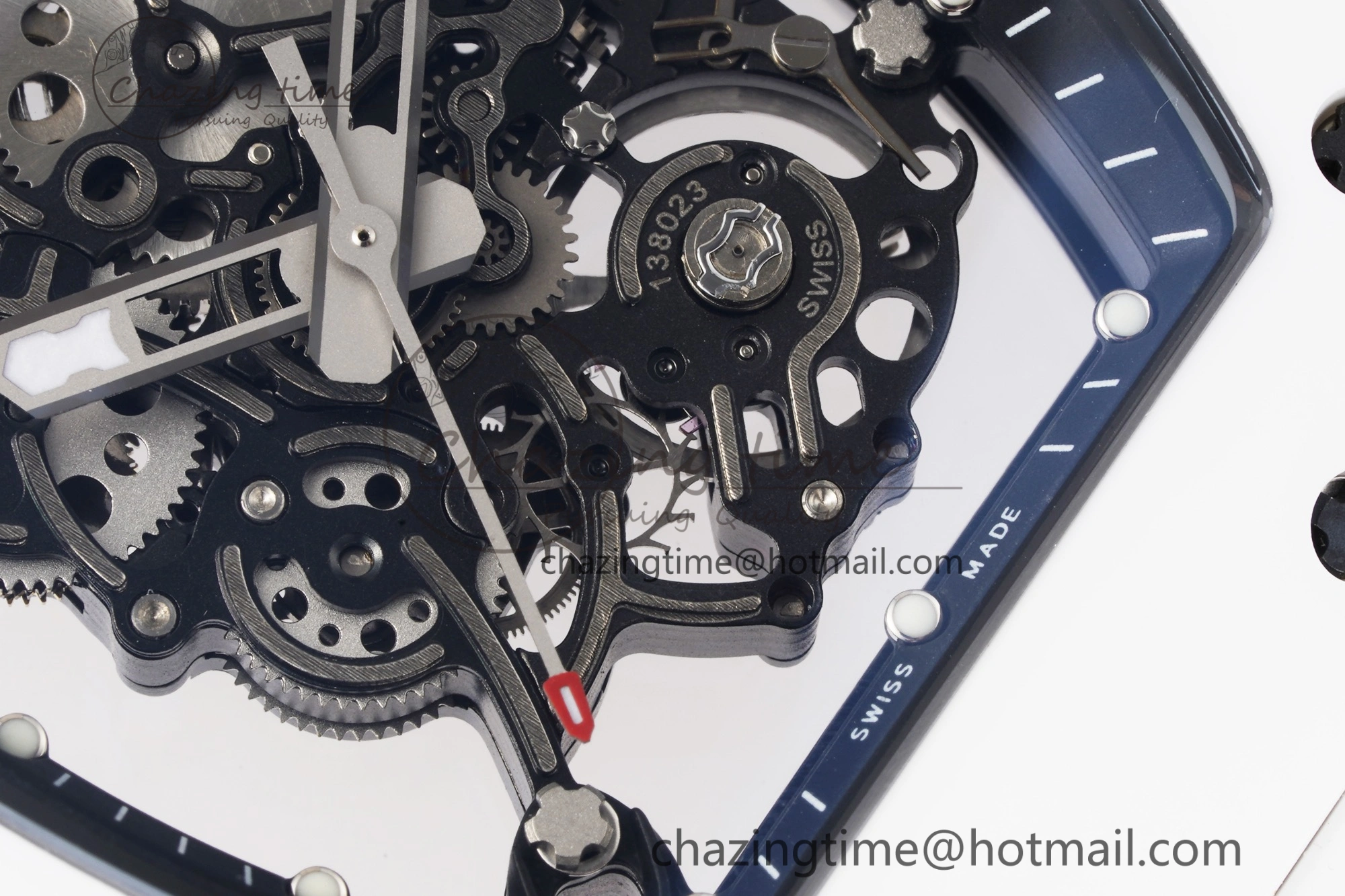 Packable RM055 White Ceramic BBR Best Edition Skeleton Dial on White Rubber Strap Clone RMUL2 V 9357