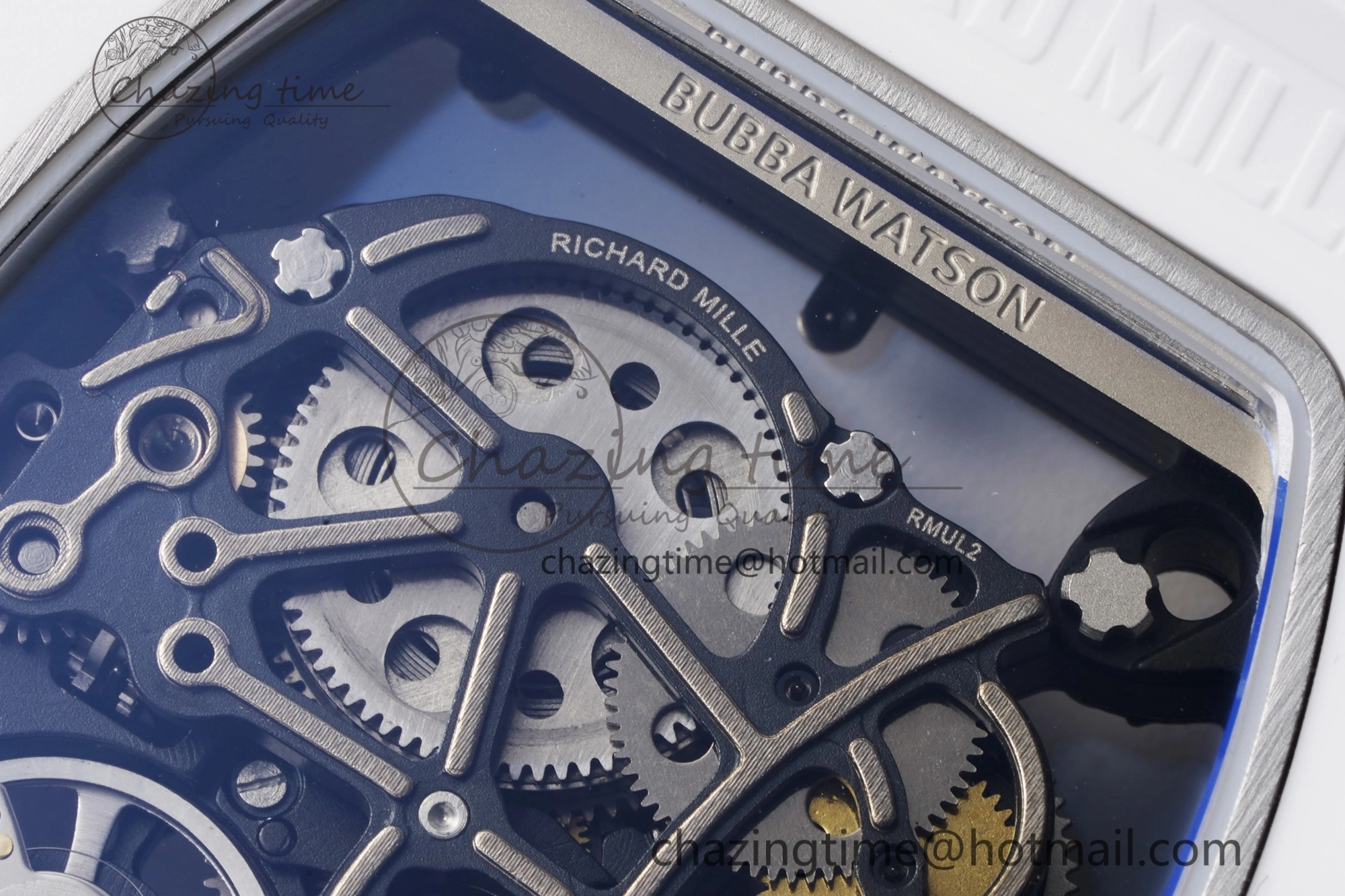 Packable RM055 White Ceramic BBR Best Edition Skeleton Dial on White Rubber Strap Clone RMUL2 V 9357