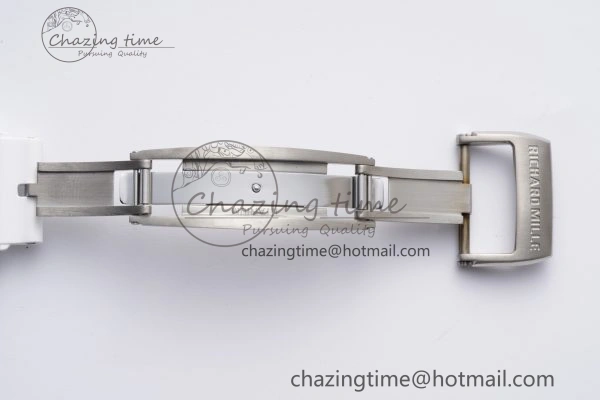 Packable RM055 White Ceramic BBR Best Edition Skeleton Dial on White Rubber Strap Clone RMUL2 V 9357