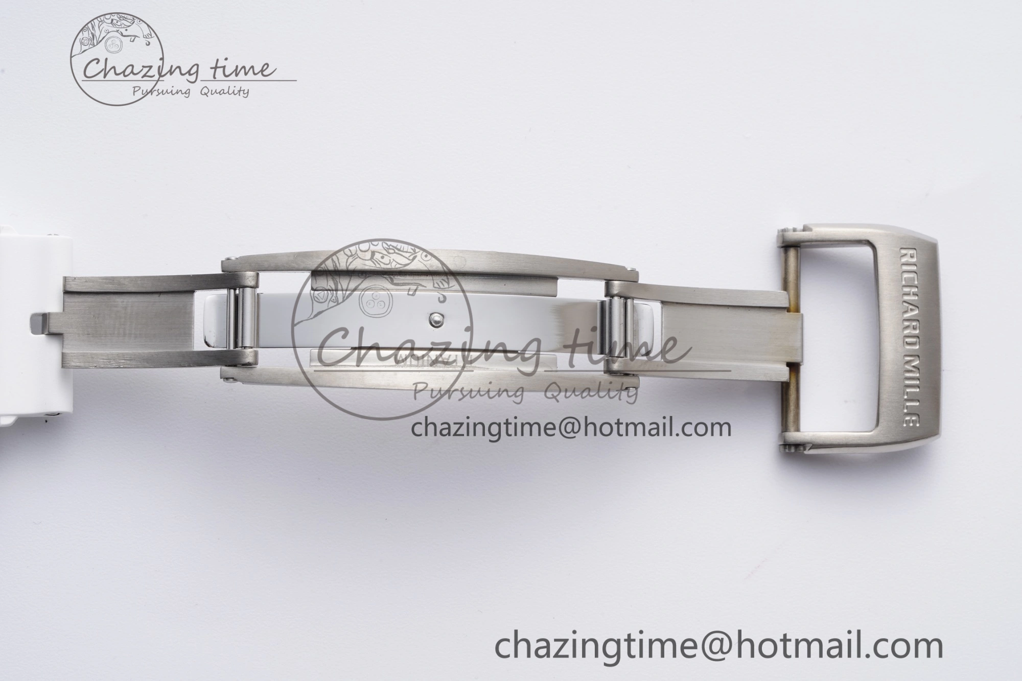Packable RM055 White Ceramic BBR Best Edition Skeleton Dial on White Rubber Strap Clone RMUL2 V 9357