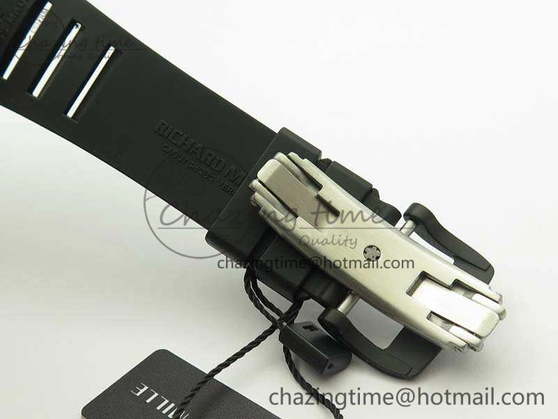 RM055 White Ceramic Case KVF Best Edition Ceramic Bezel Skeleton Dial On Black Rubber Strap MIYOTA Efficient 9501