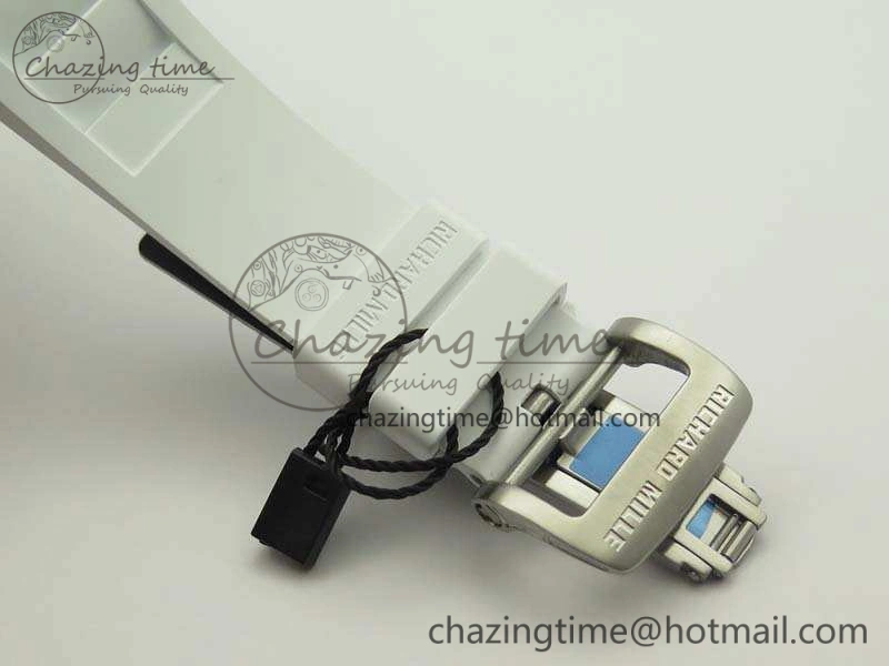 Soft RM055 White Ceramic Case KVF Best Edition Ceramic Bezel Skeleton Dial On White Rubber Strap MIYOTA 9497