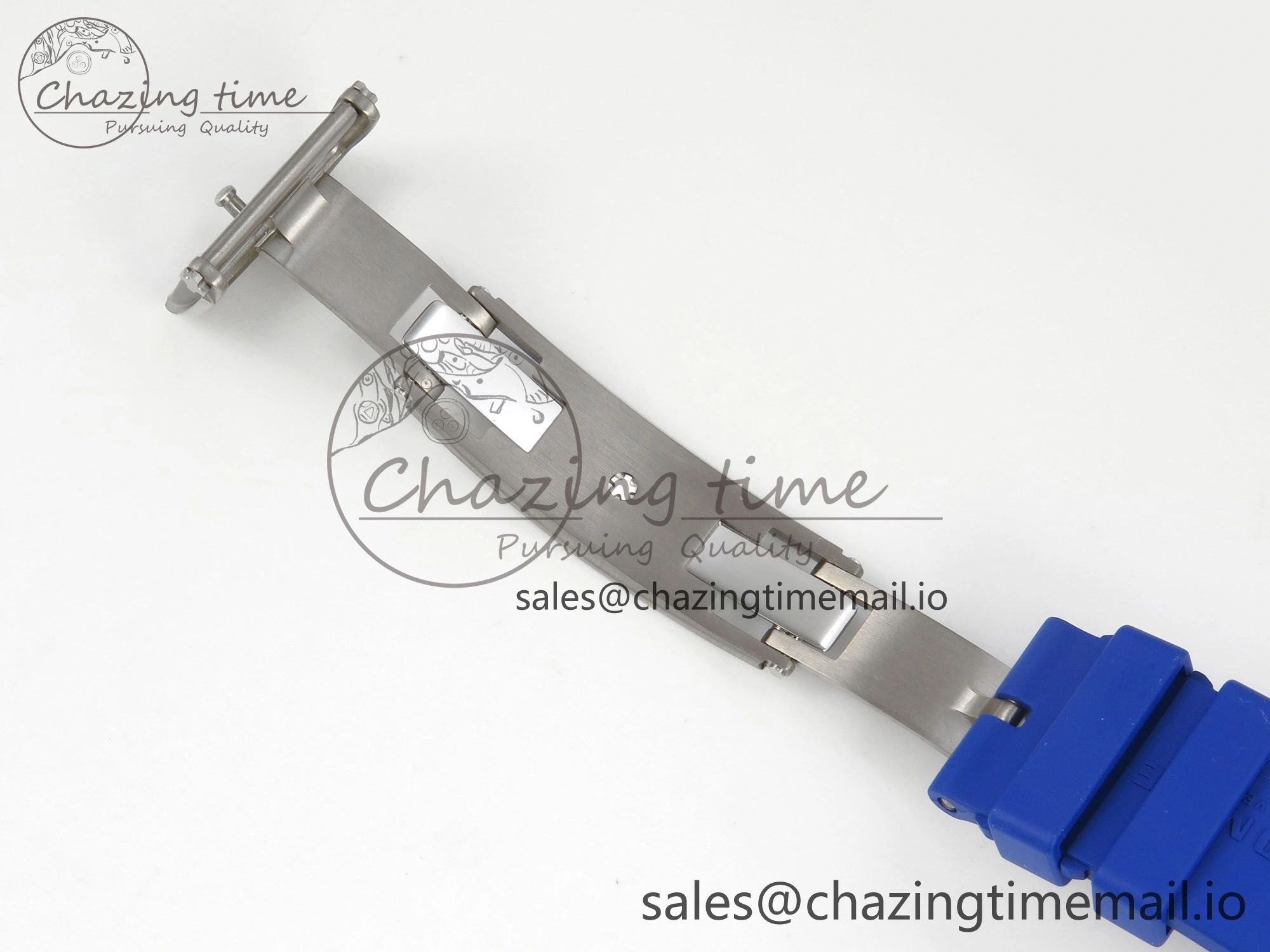 EyeCatching RM055 White Ceramic Japan Edition MLF 1:1 Best Edition on Deep Blue Rubber Strap RMUL2 Super Clone 9170