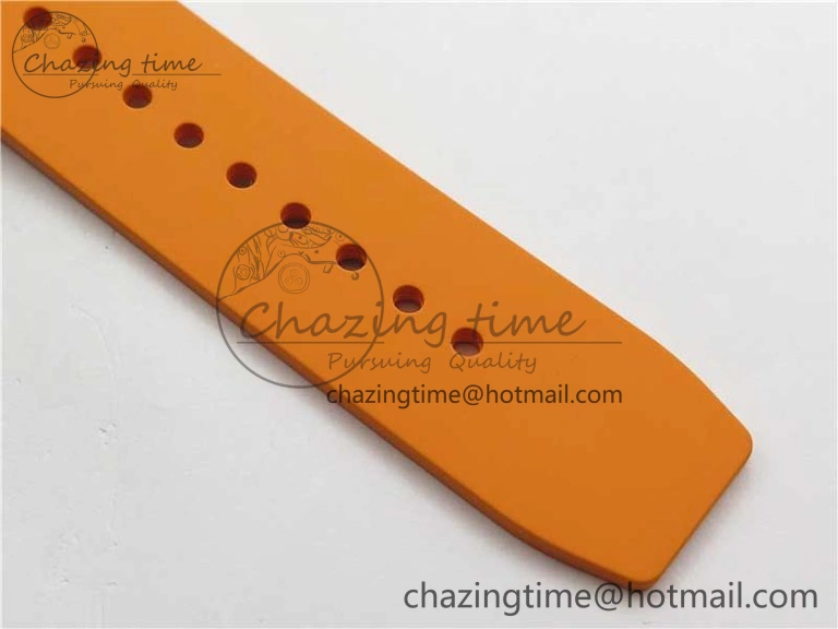 RM055 White Ceramic KVF Best Edition Skeleton Dial Black on Orange Rubber Strap MIYOTA8215 V Bright 9408