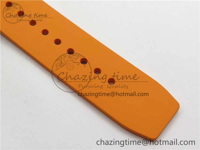 RM055 White Ceramic KVF Best Edition Skeleton Dial Black on Orange Rubber Strap MIYOTA8215 V Bright 9408