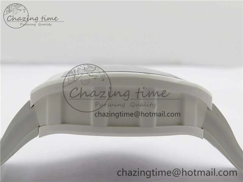 RM055 White Ceramic KVF Best Edition Skeleton Dial Black on White Rubber Strap MIYOTA8215 V Premium 9409