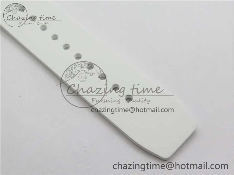 RM055 White Ceramic KVF Best Edition Skeleton Dial Black on White Rubber Strap MIYOTA8215 V Premium 9409