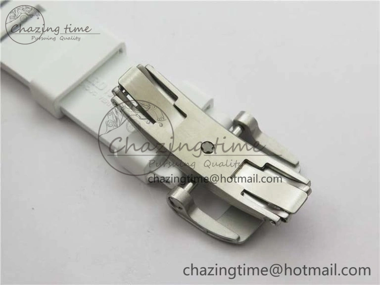 RM055 White Ceramic KVF Best Edition Skeleton Dial Black on White Rubber Strap MIYOTA8215 V Premium 9409