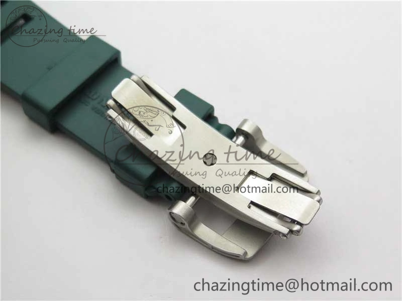 RM055 White Ceramic KVF Best Edition Skeleton Dial Green on Green Rubber Strap MIYOTA8215 V WrinkleFree 9432