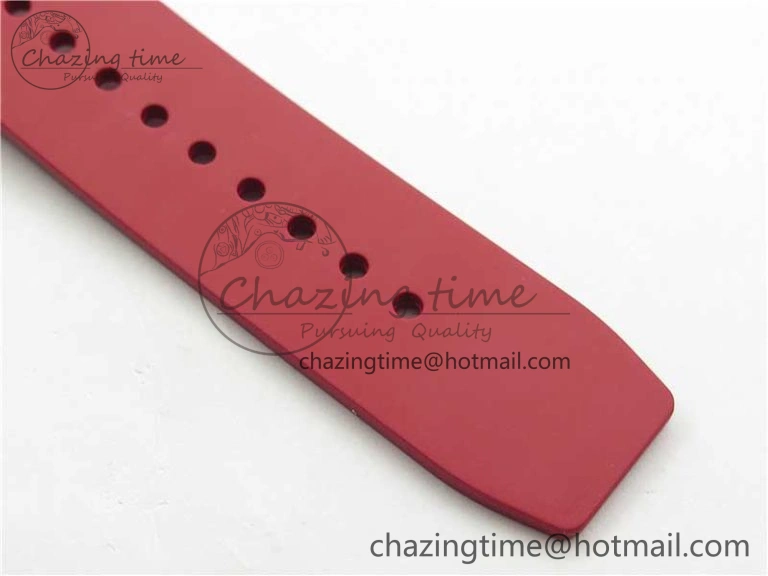 RM055 White Ceramic KVF Best Edition Skeleton Dial Red on Red Rubber Strap MIYOTA8215 V FlexibleFit 9413