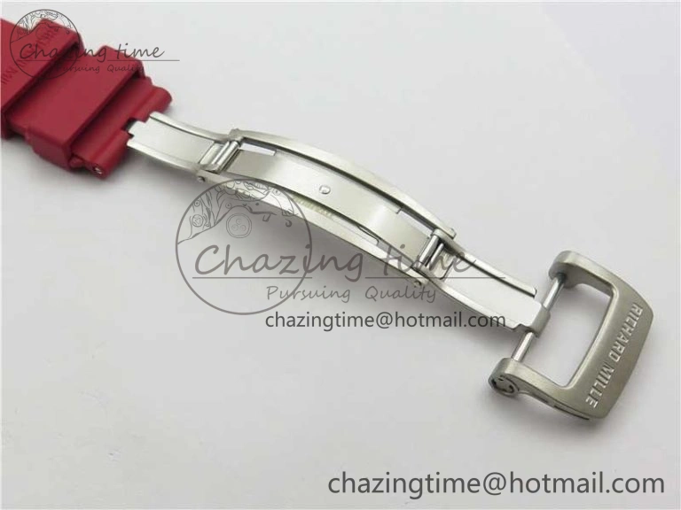 RM055 White Ceramic KVF Best Edition Skeleton Dial Red on Red Rubber Strap MIYOTA8215 V FlexibleFit 9413