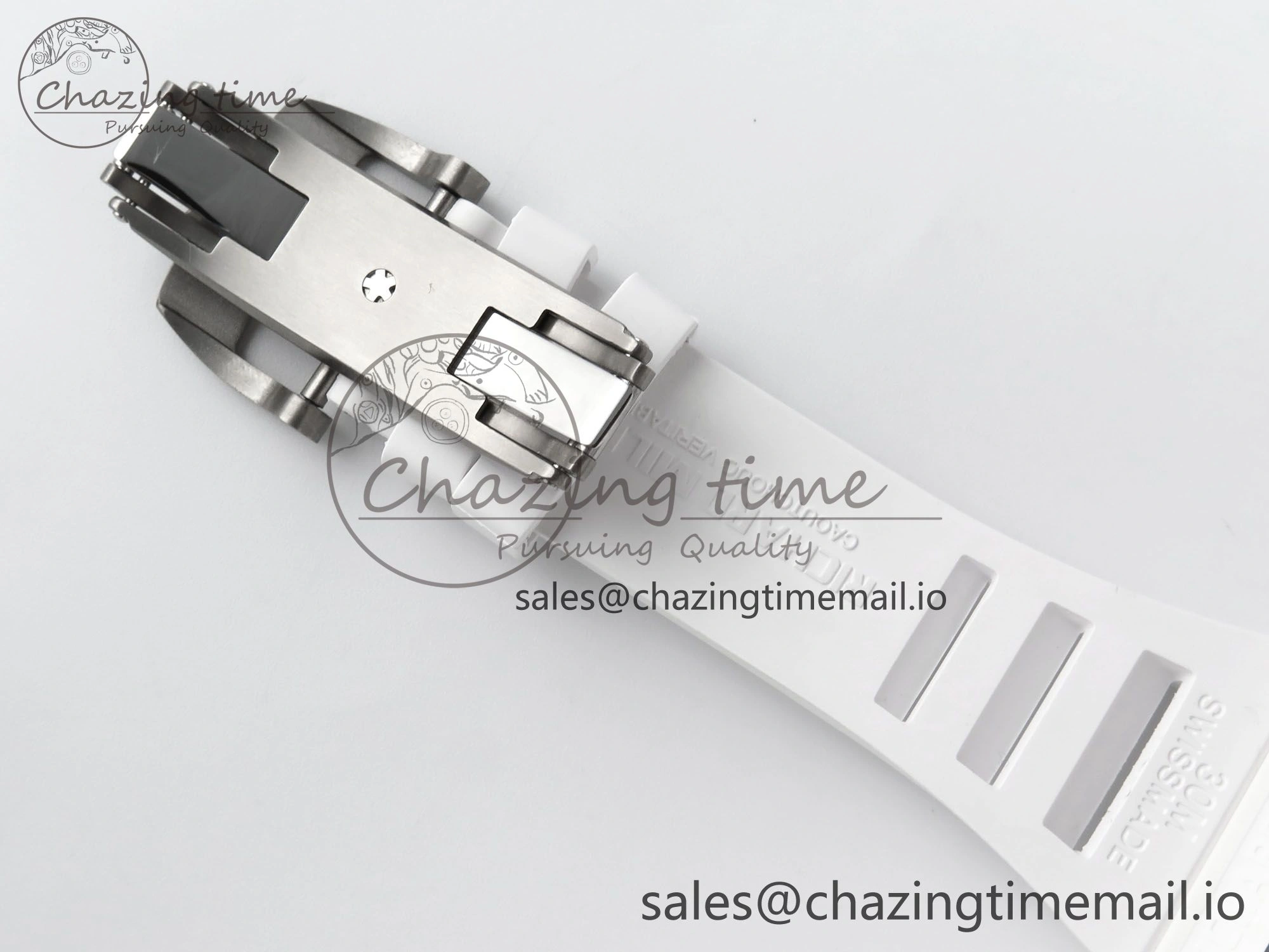 Functional RM055 White Ceramic RMF Best Edition Blue Skeleton Dial On White Rubber Strap RMUL2 Super Clone 9220