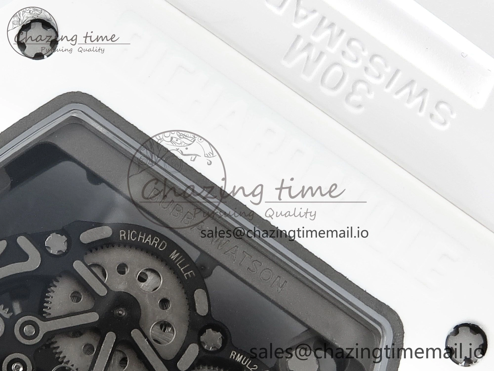Functional RM055 White Ceramic RMF Best Edition Blue Skeleton Dial On White Rubber Strap RMUL2 Super Clone 9220