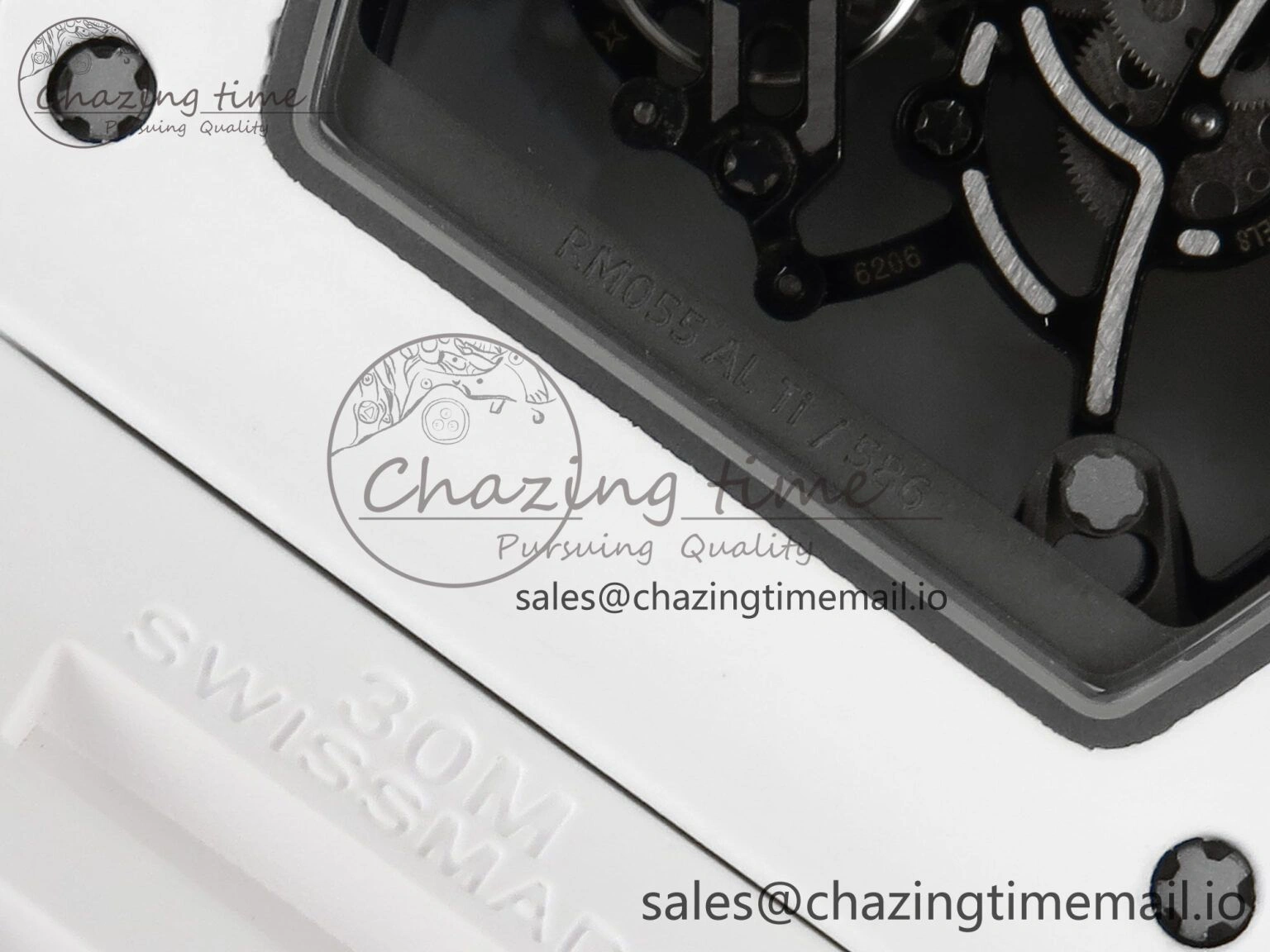 Packable RM055 White Ceramic RMF Best Edition Skeleton Dial On White Rubber Strap RMUL2 Super Clone 9221