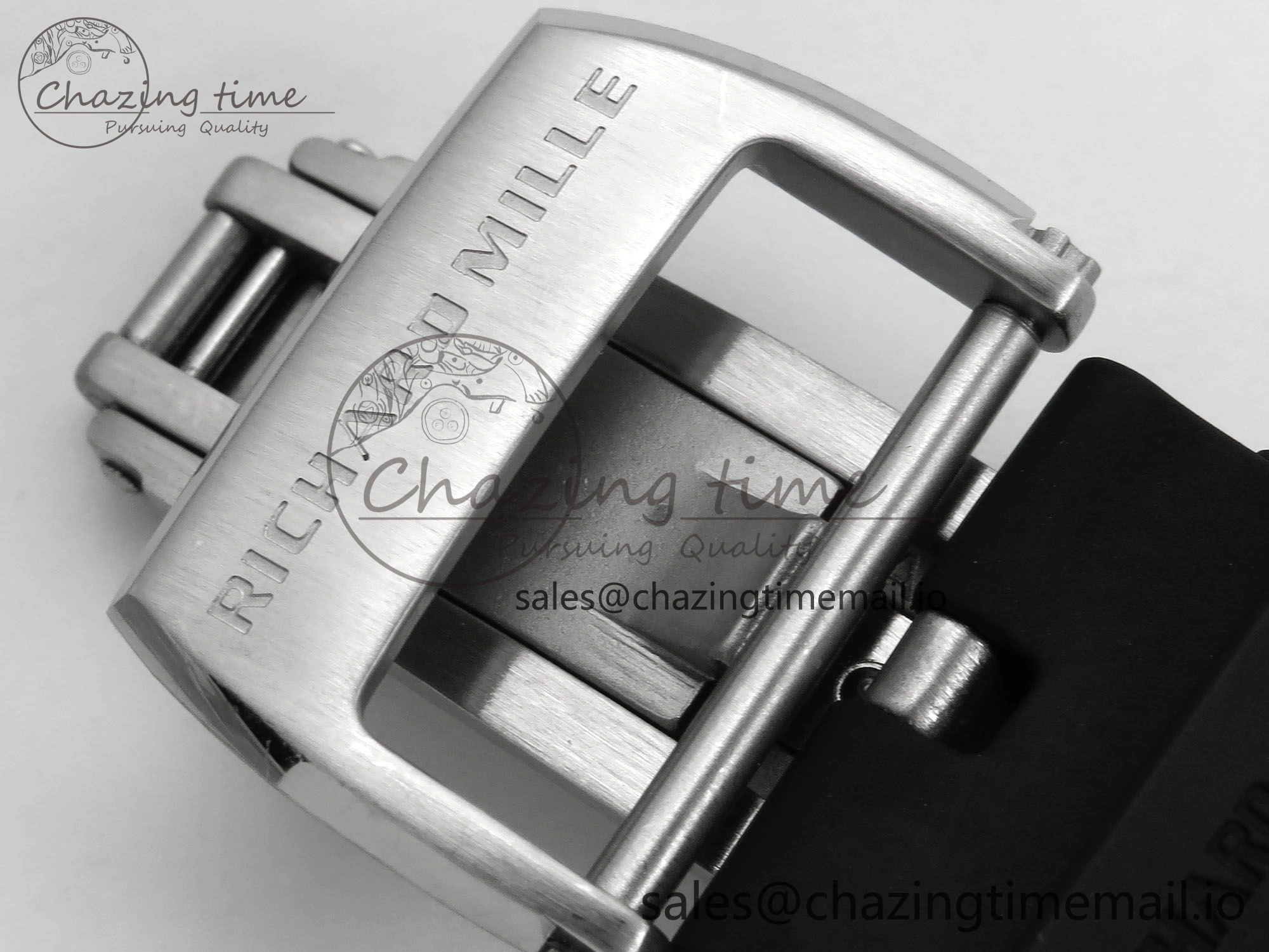 RM055 White Ceramic T+F 1:1 Best Edition Black Skeleton Dial on Black Rubber Strap RMUL2 Super Clone Bright 9244