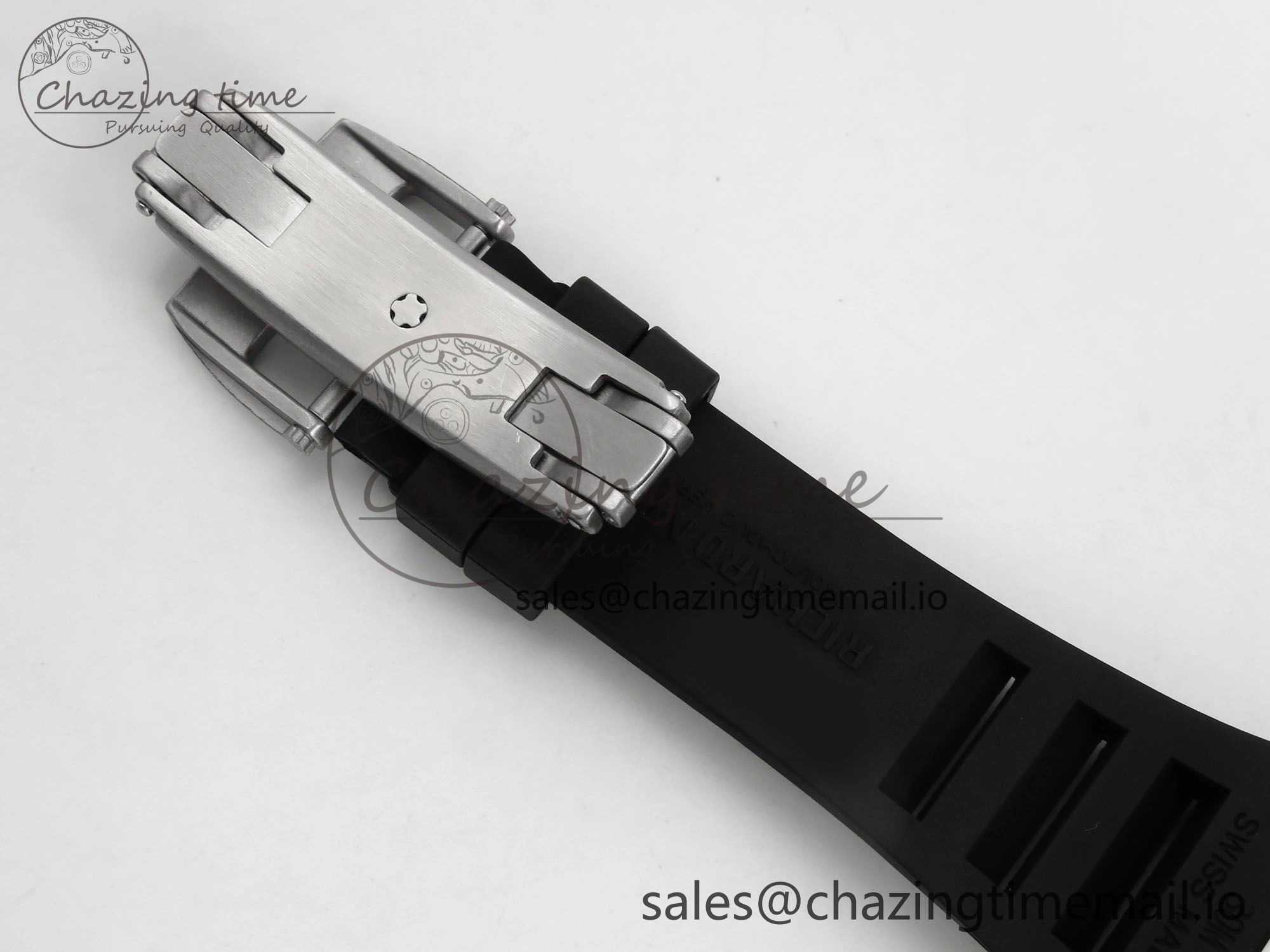RM055 White Ceramic T+F 1:1 Best Edition Black Skeleton Dial on Black Rubber Strap RMUL2 Super Clone Bright 9244