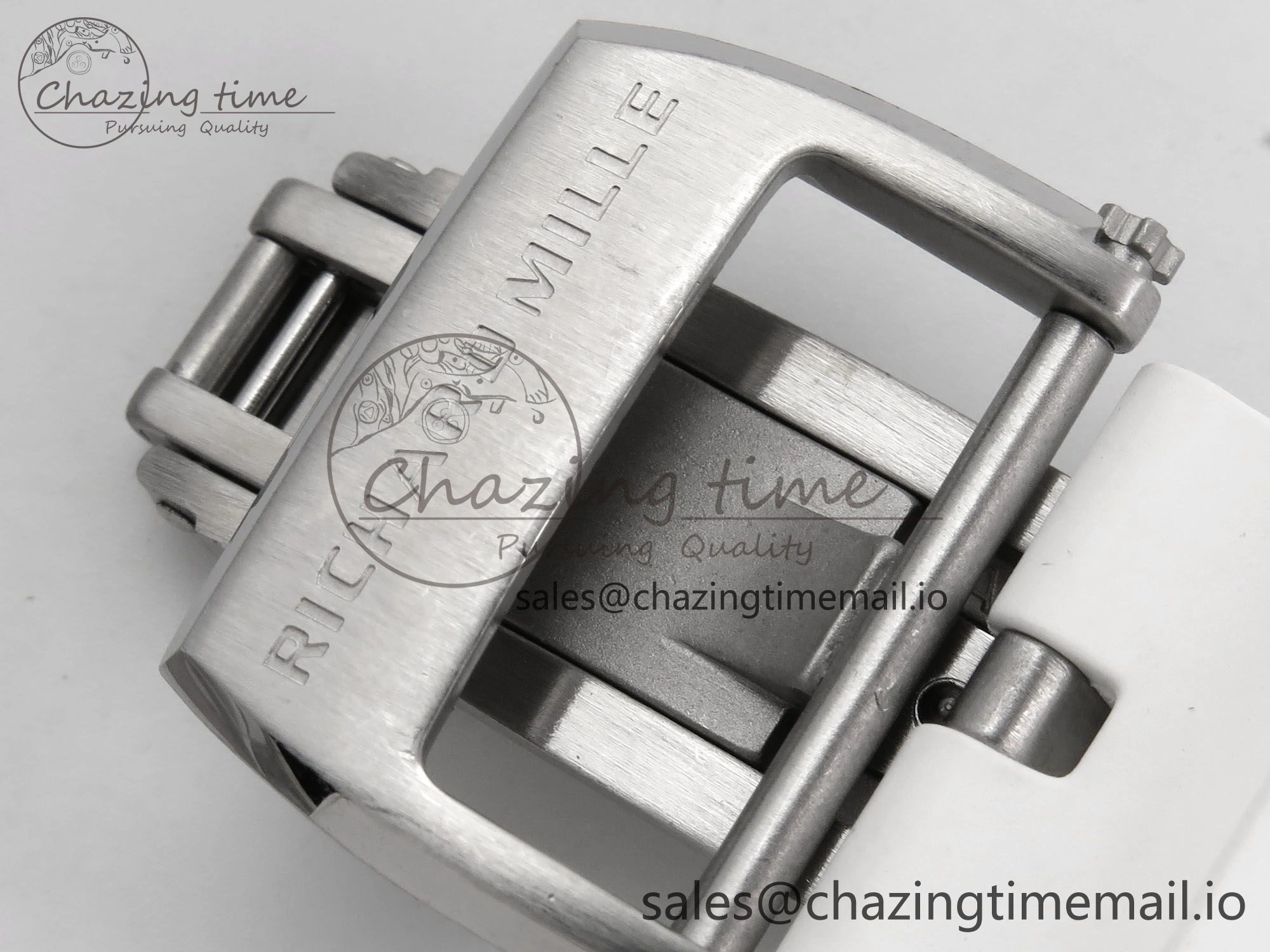 RM055 White Ceramic T+F 1:1 Best Edition Black Skeleton Dial on White Rubber Strap RMUL2 Super Clone MultiPurpose 9240