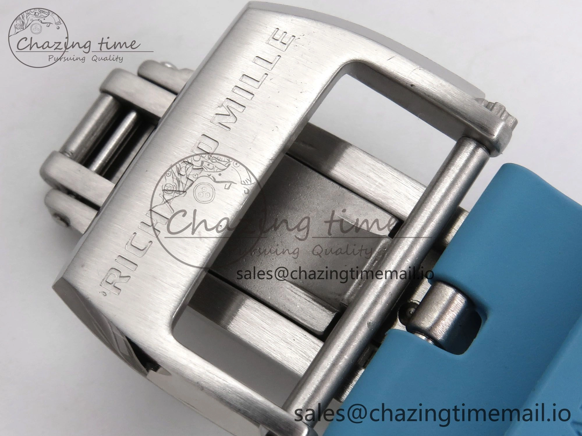 Upgraded RM055 White Ceramic T+F 1:1 Best Edition Blue Skeleton Dial on Blue Rubber Strap RMUL2 Super Clone 9243