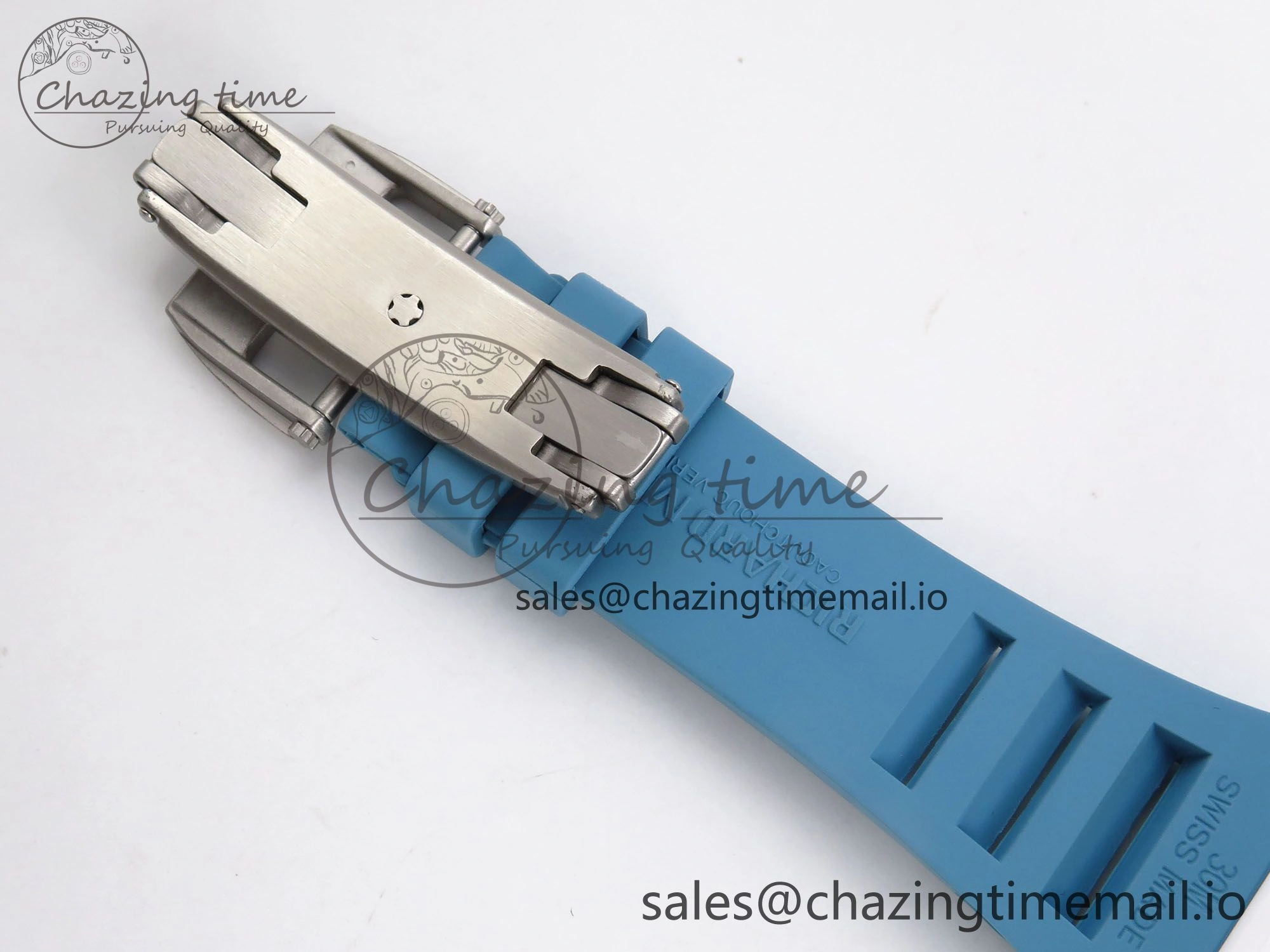 Upgraded RM055 White Ceramic T+F 1:1 Best Edition Blue Skeleton Dial on Blue Rubber Strap RMUL2 Super Clone 9243