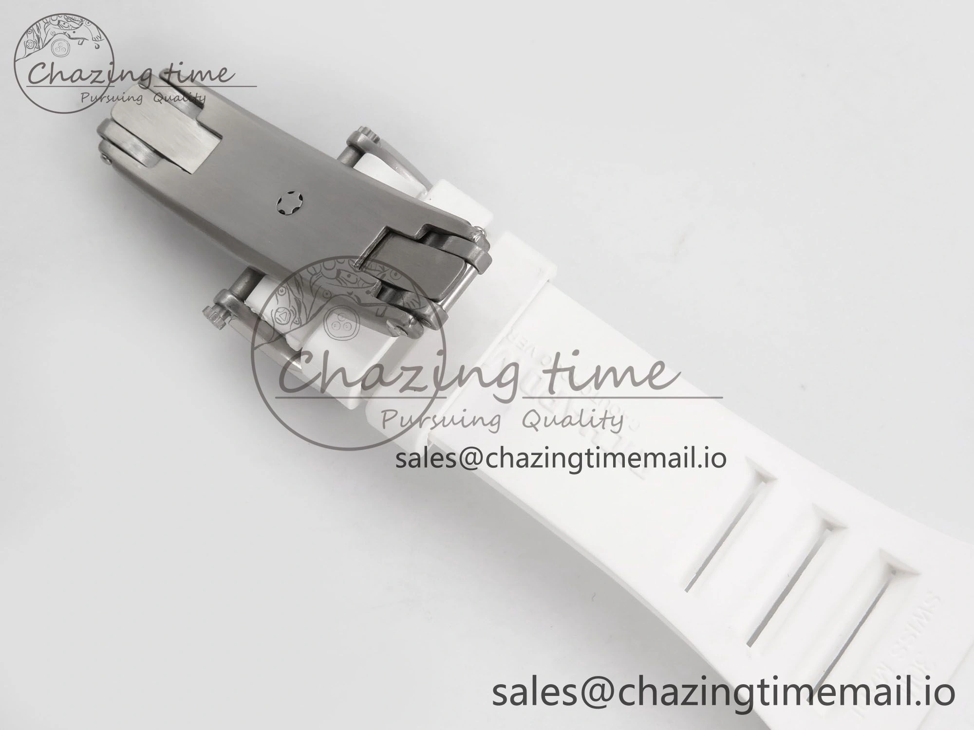 RM055 White Ceramic T+F 1:1 Best Edition Blue Skeleton Dial on White Rubber Strap RMUL2 Super Clone OdorResistant 9241