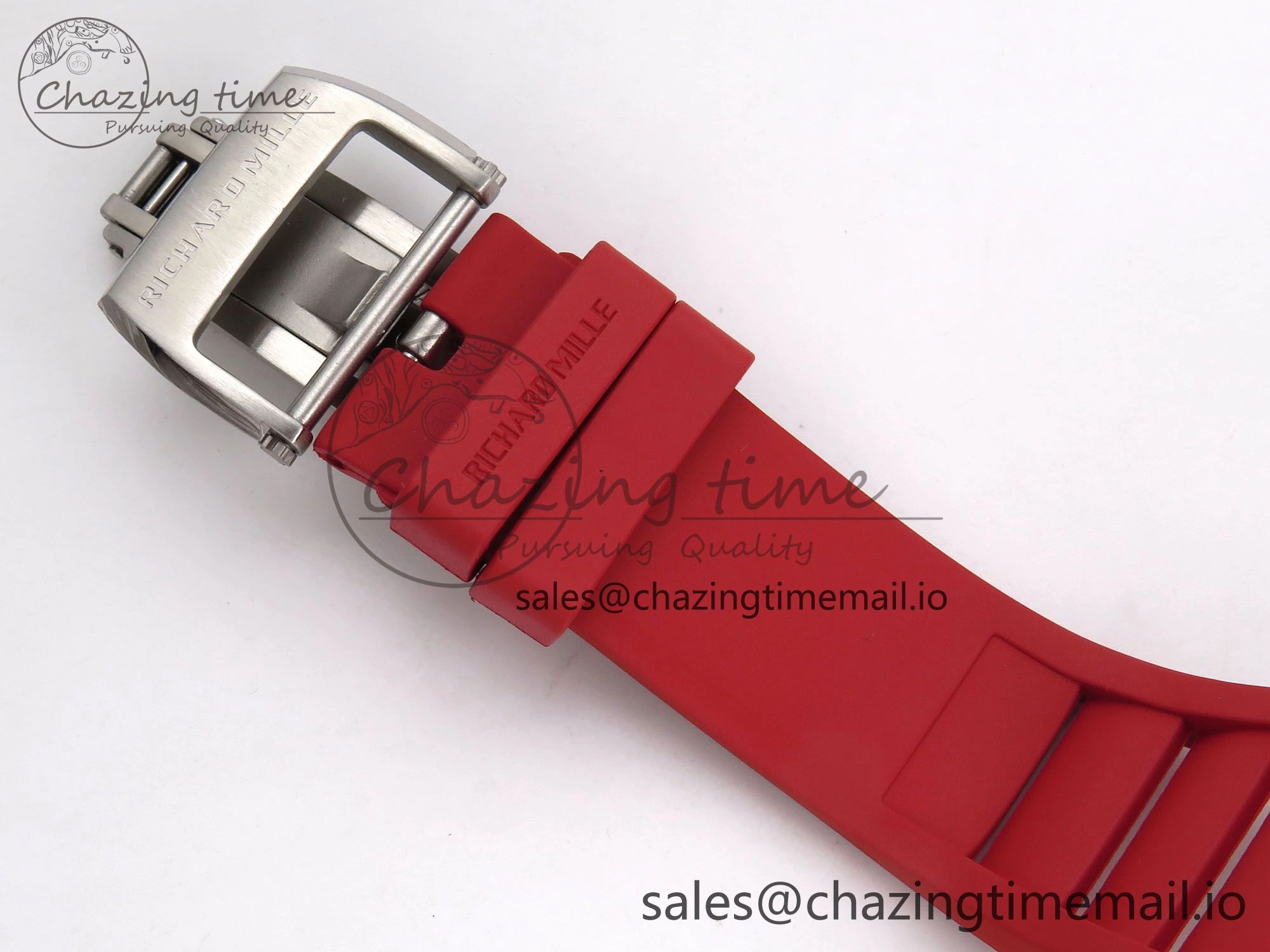 TravelReady RM055 White Ceramic T+F 1:1 Best Edition Red Skeleton Dial on Red Rubber Strap RMUL2 Super Clone 9245