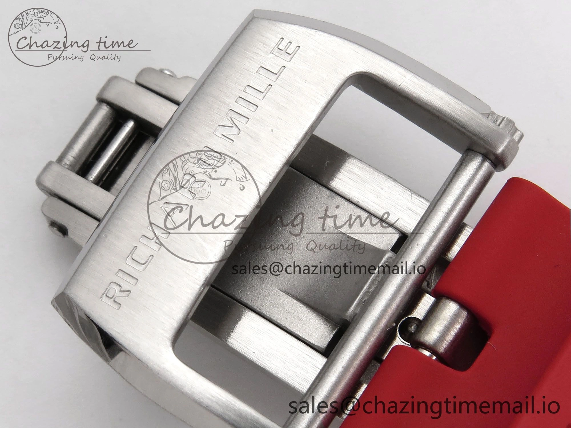 TravelReady RM055 White Ceramic T+F 1:1 Best Edition Red Skeleton Dial on Red Rubber Strap RMUL2 Super Clone 9245