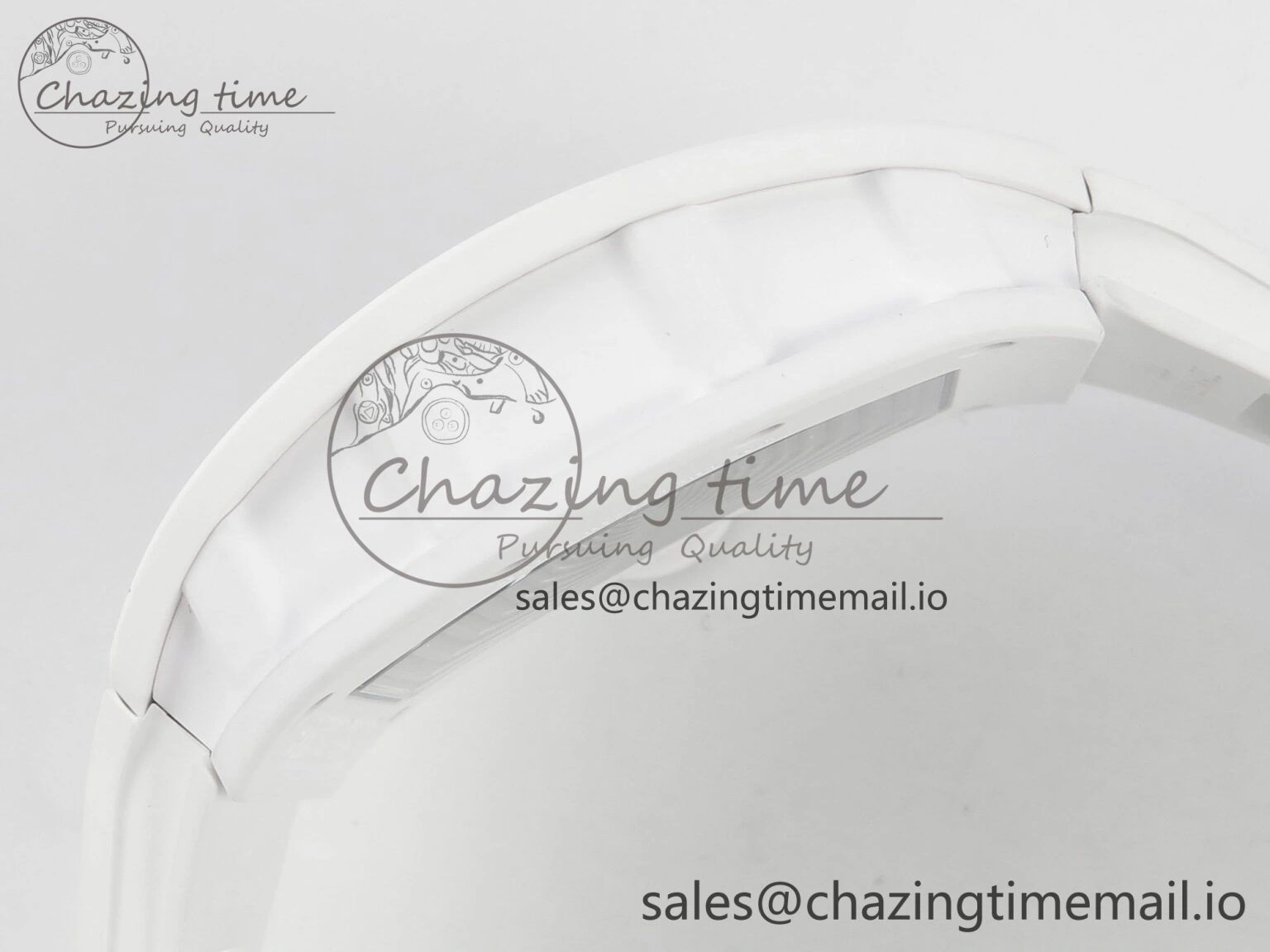 EasyCare RM055 White Ceramic ZF 1:1 Best Edition on Rubber Strap RMUL2 Super Clone V 9162