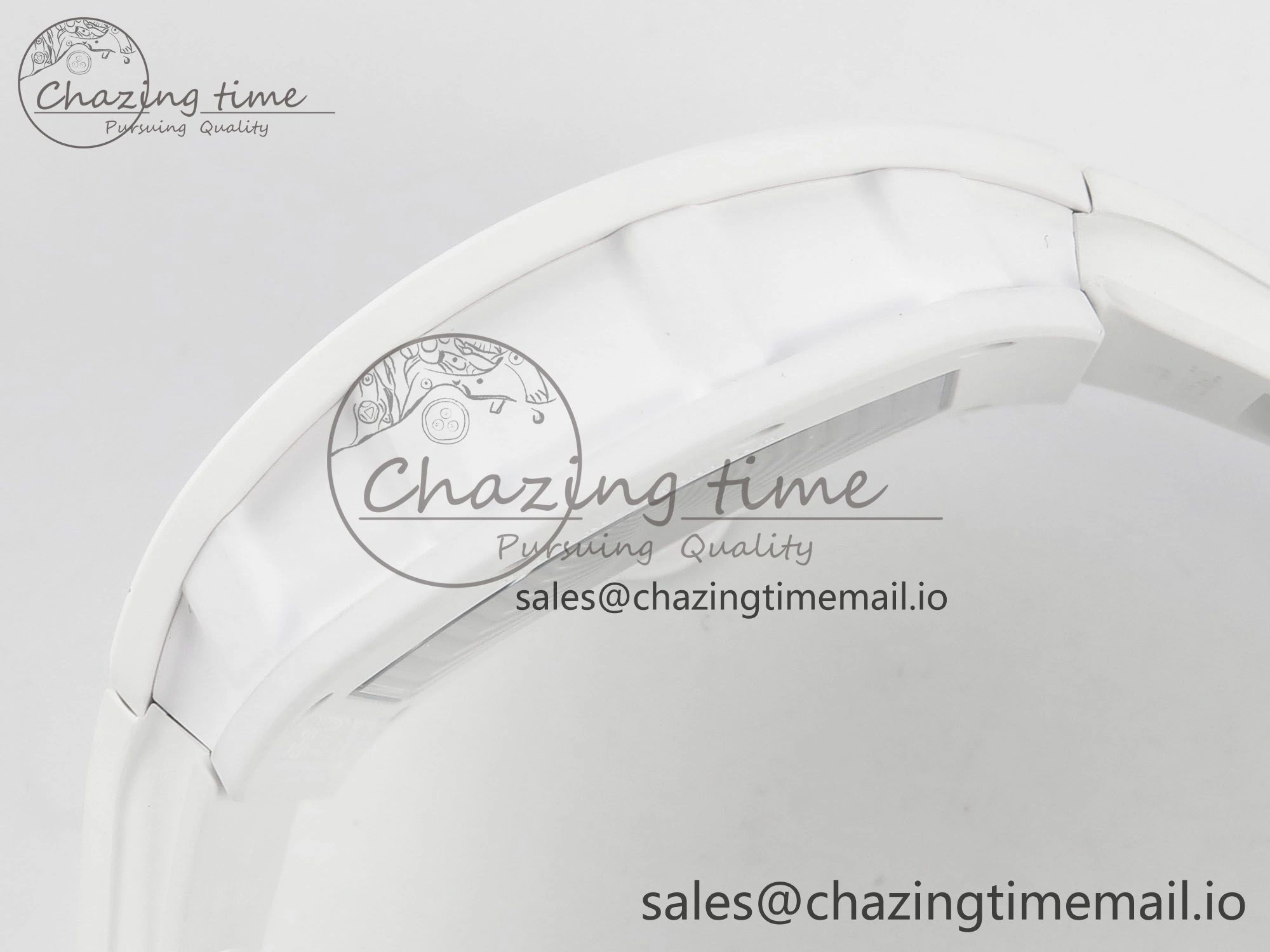 EasyCare RM055 White Ceramic ZF 1:1 Best Edition on Rubber Strap RMUL2 Super Clone V 9162