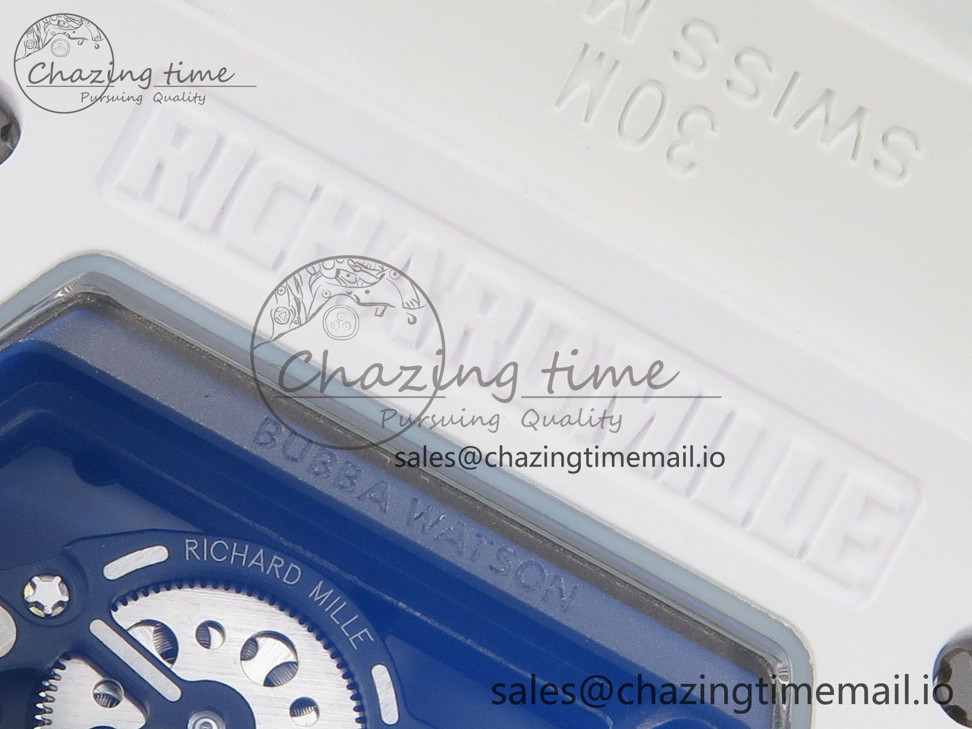 EasyCare RM055 White Ceramic ZF 1:1 Best Edition on Rubber Strap RMUL2 Super Clone V 9162