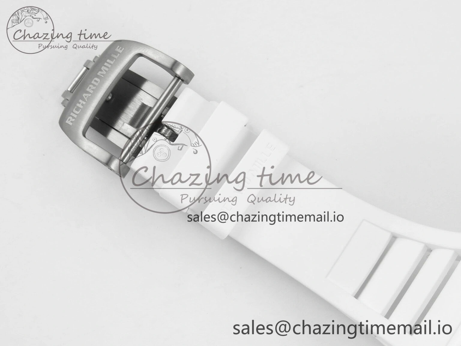 EasyCare RM055 White Ceramic ZF 1:1 Best Edition on Rubber Strap RMUL2 Super Clone V 9162