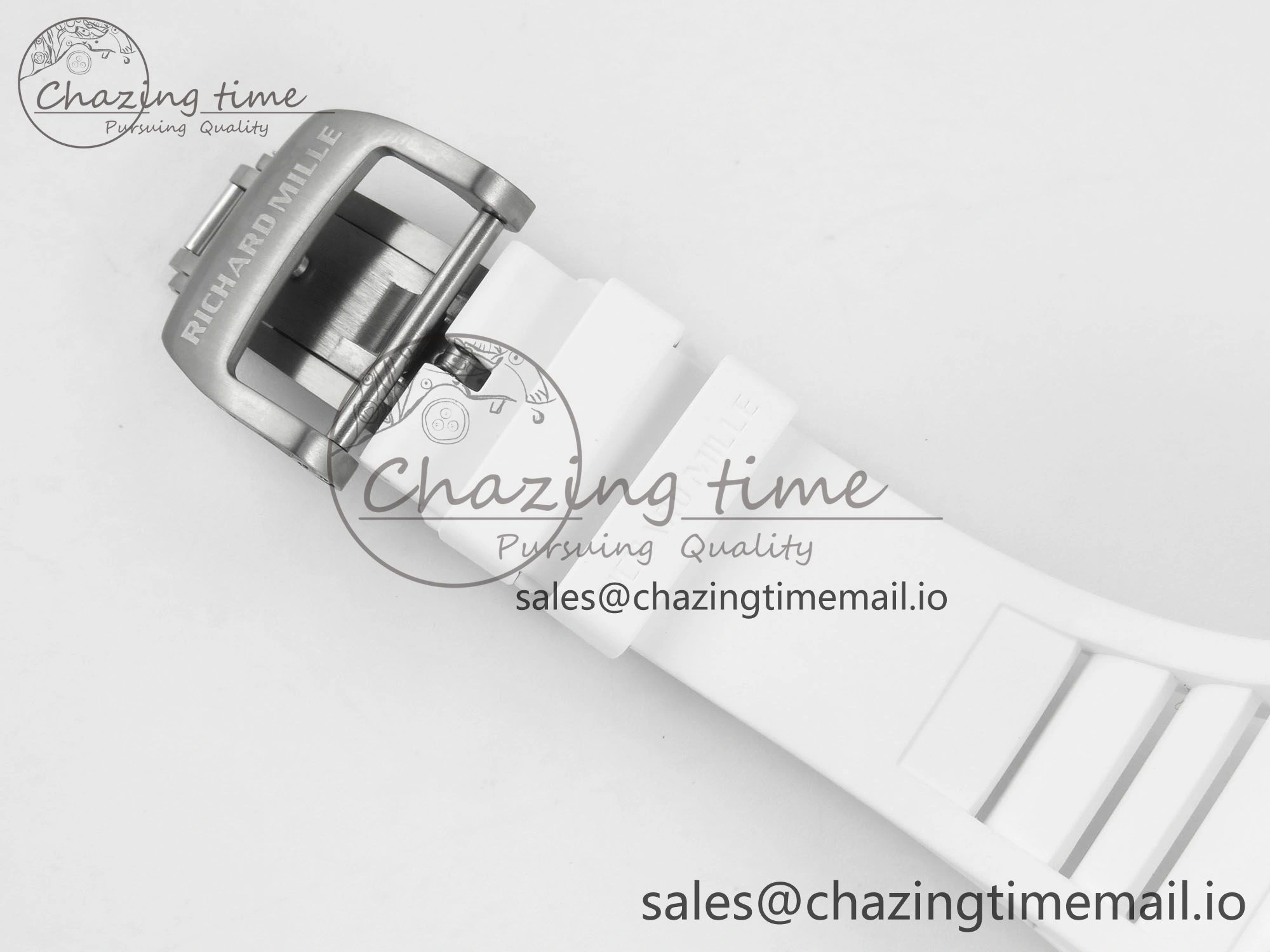 EasyCare RM055 White Ceramic ZF 1:1 Best Edition on Rubber Strap RMUL2 Super Clone V 9162
