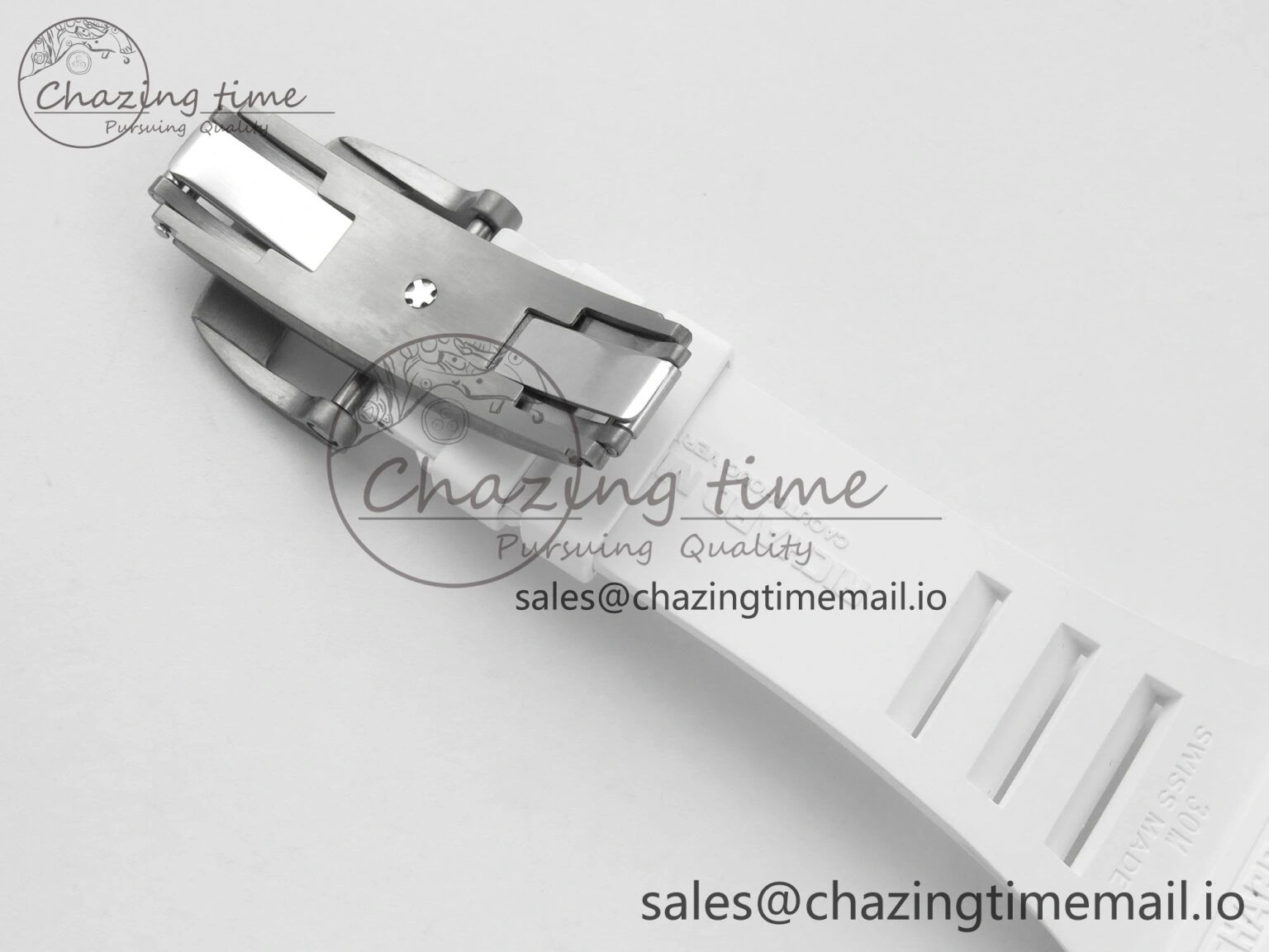 EasyCare RM055 White Ceramic ZF 1:1 Best Edition on Rubber Strap RMUL2 Super Clone V 9162