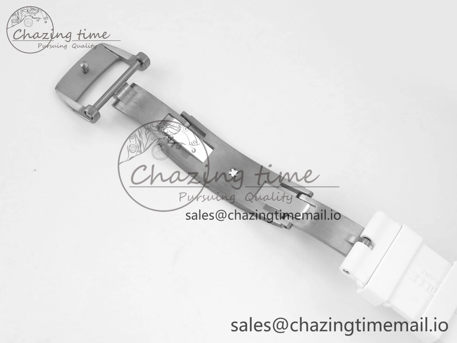 EasyCare RM055 White Ceramic ZF 1:1 Best Edition on Rubber Strap RMUL2 Super Clone V 9162