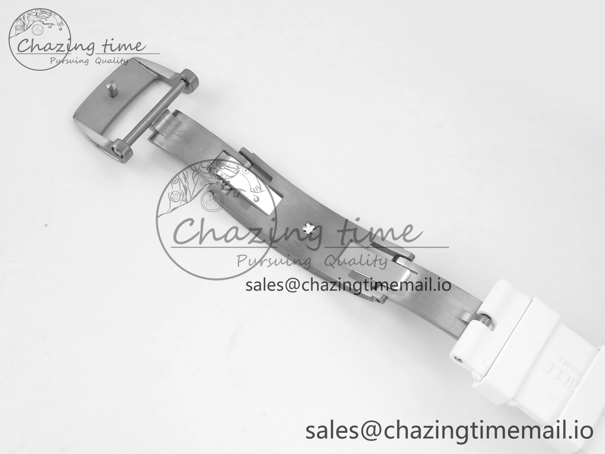 EasyCare RM055 White Ceramic ZF 1:1 Best Edition on Rubber Strap RMUL2 Super Clone V 9162