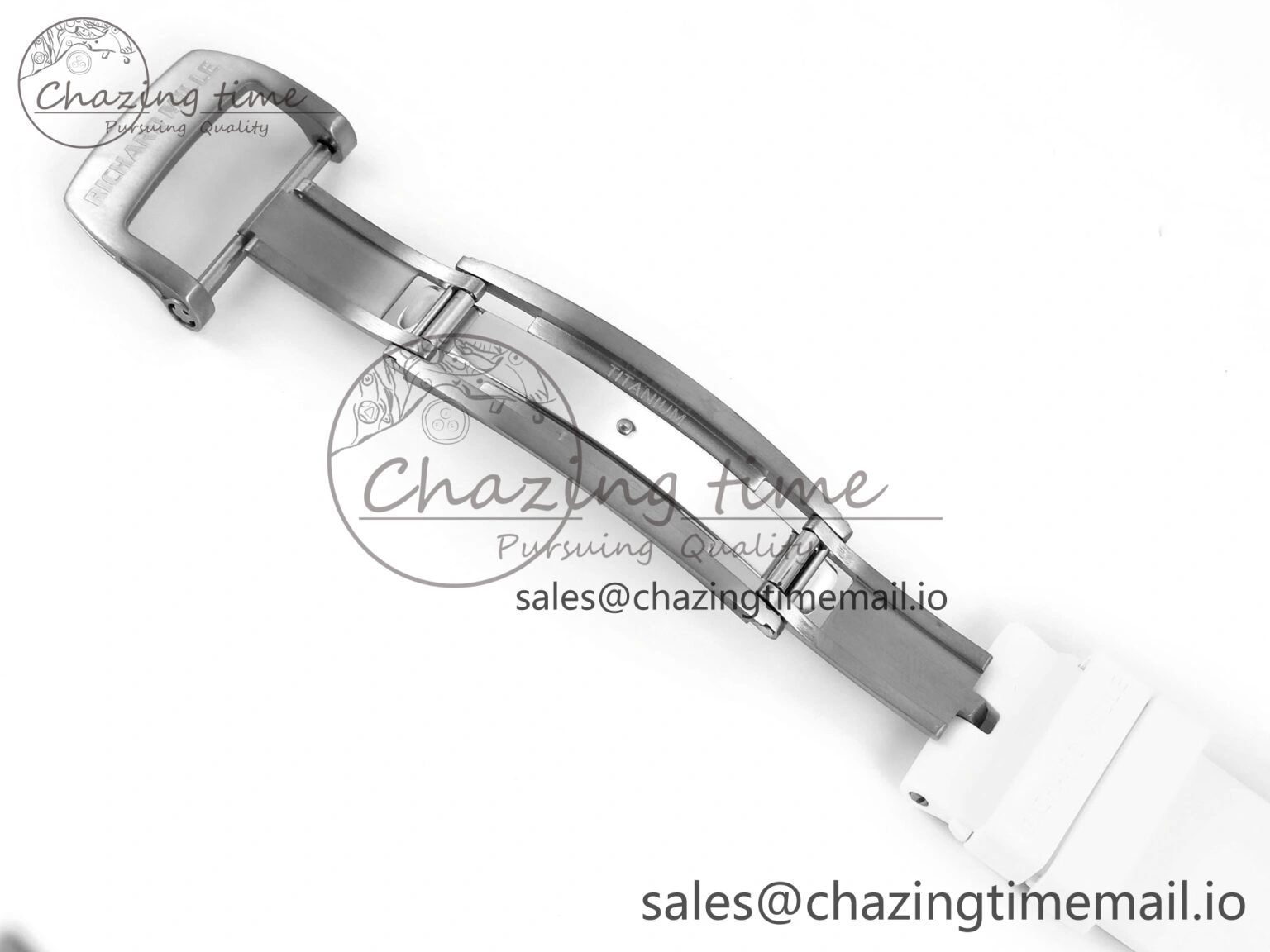 Affordable RM055 White Ceramic ZF 1:1 Best Edition on Shark Rubber Strap RMUL2 Super Clone 9200