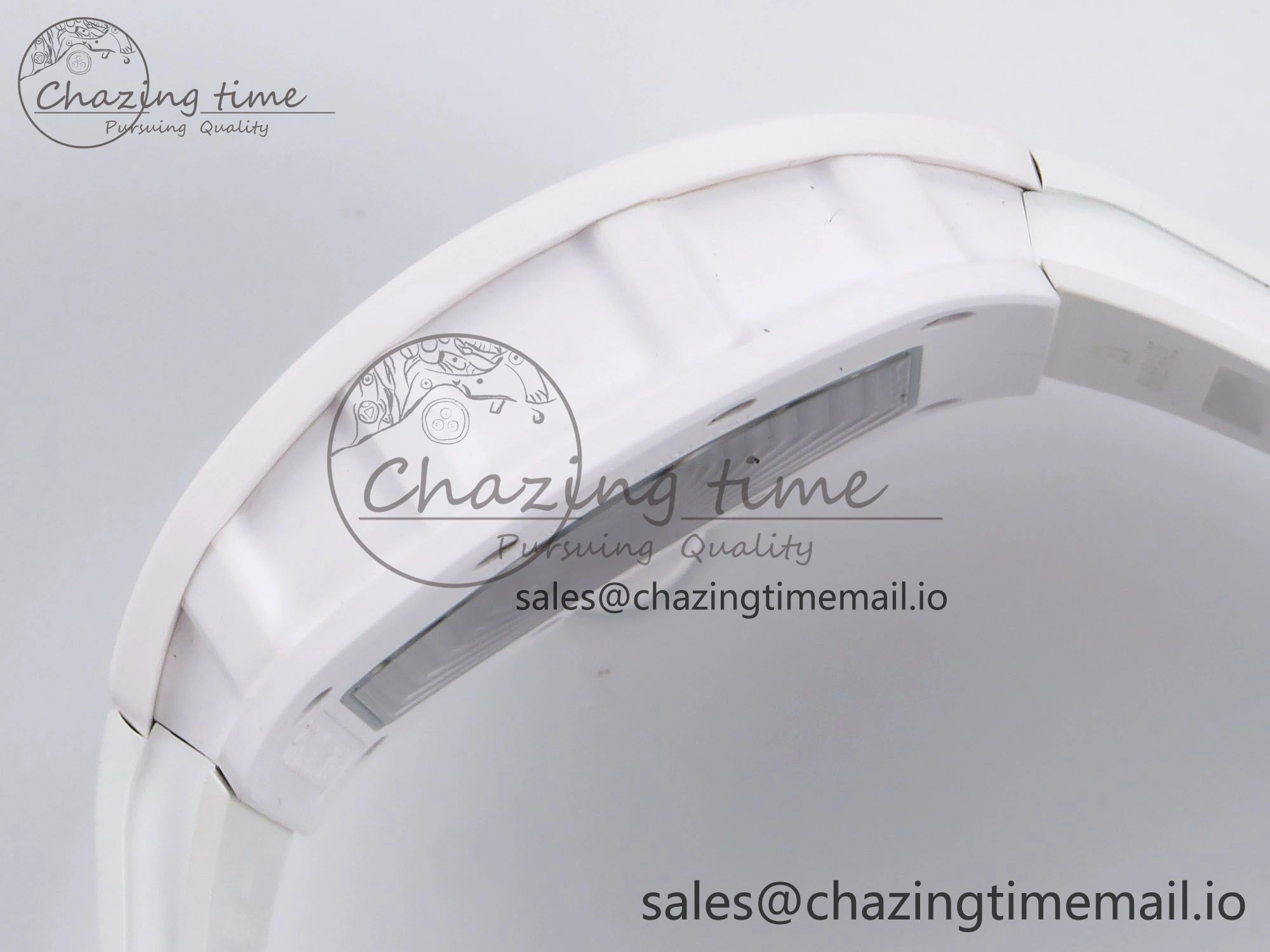 SoftTouch RM055 White Ceramic ZF 1:1 Best Edition on White Rubber Strap RMUL2 Super Clone 9248
