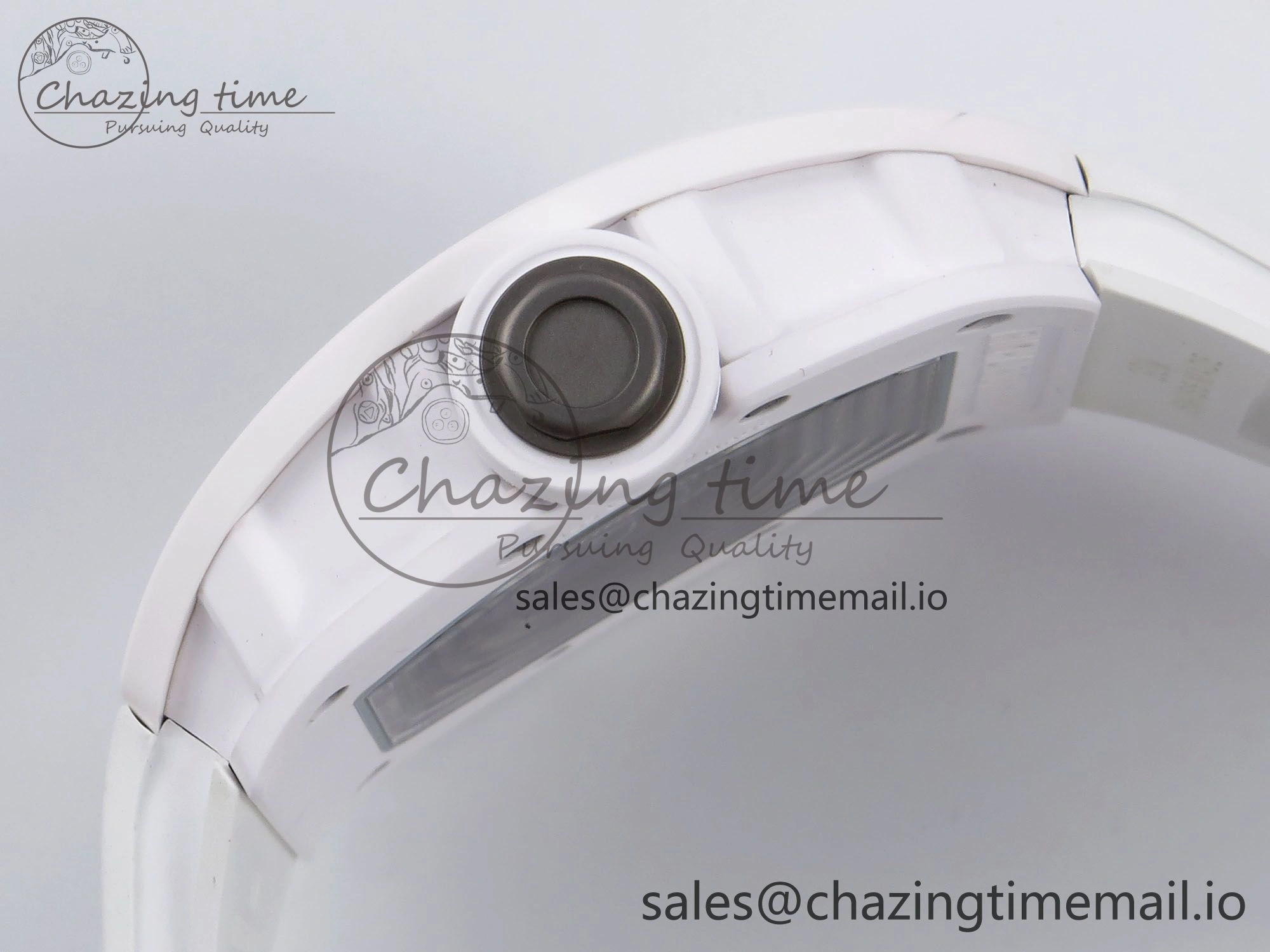 SoftTouch RM055 White Ceramic ZF 1:1 Best Edition on White Rubber Strap RMUL2 Super Clone 9248