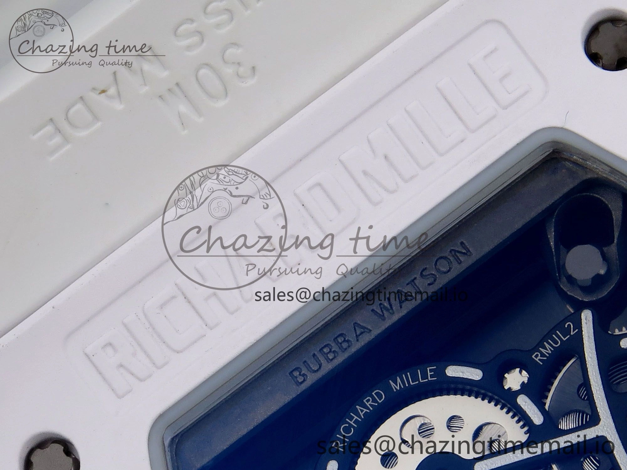 SoftTouch RM055 White Ceramic ZF 1:1 Best Edition on White Rubber Strap RMUL2 Super Clone 9248