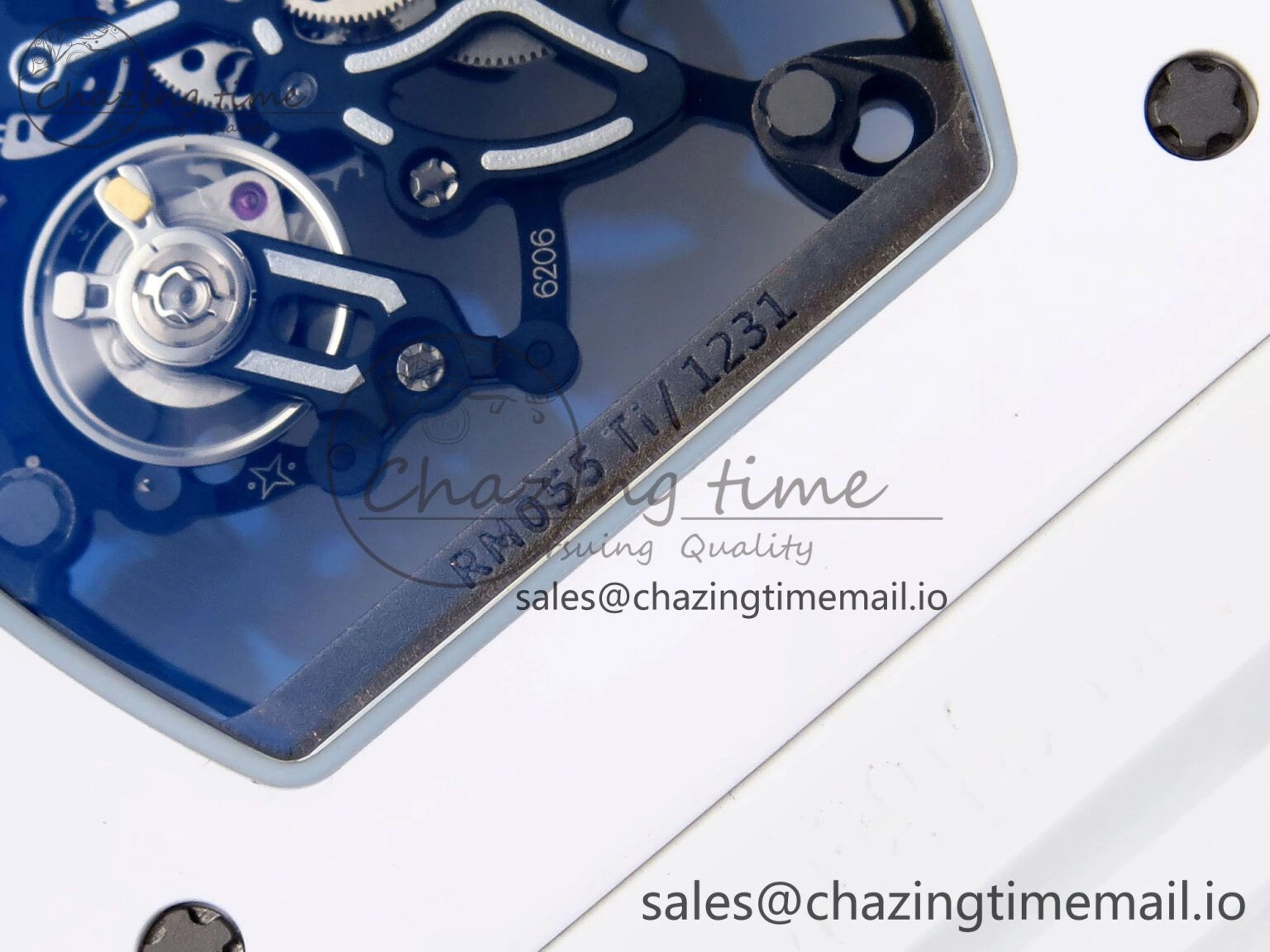 SoftTouch RM055 White Ceramic ZF 1:1 Best Edition on White Rubber Strap RMUL2 Super Clone 9248