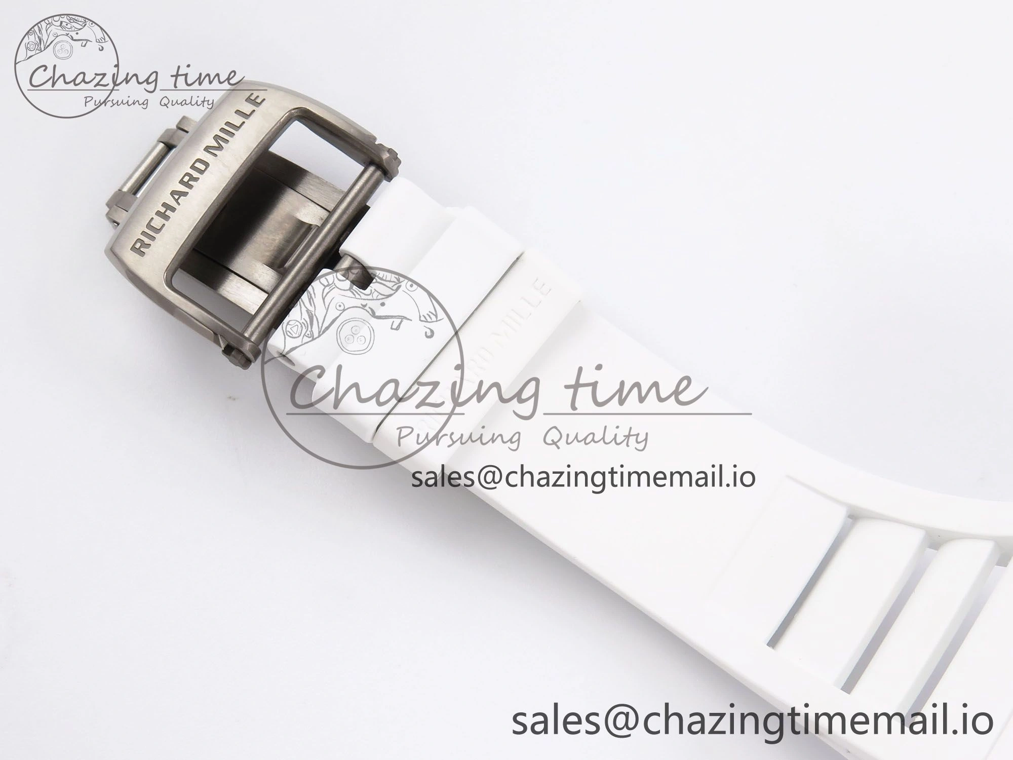SoftTouch RM055 White Ceramic ZF 1:1 Best Edition on White Rubber Strap RMUL2 Super Clone 9248