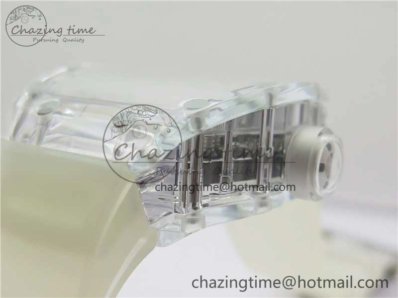 SunProtective RM056-02 Transparent Tourbillon EURF Best Edition Skeleton Dial on Rubber Strap V 9395