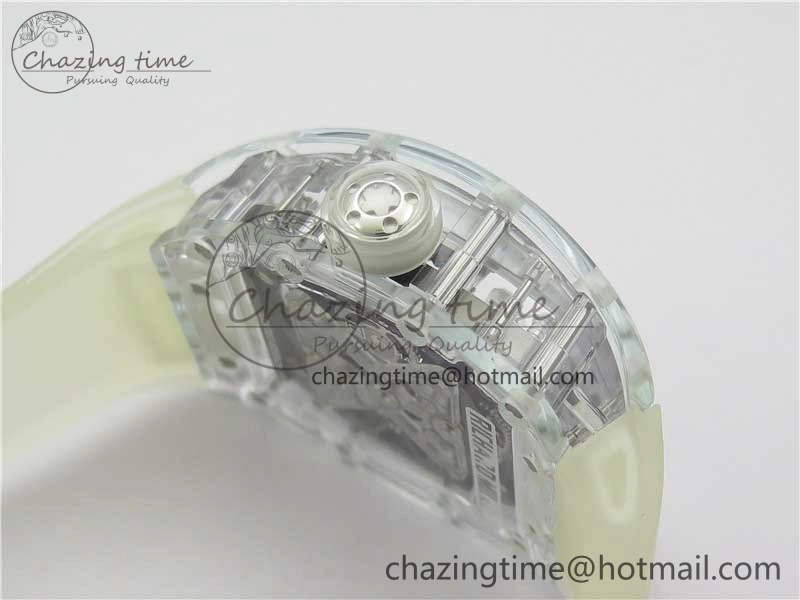 SunProtective RM056-02 Transparent Tourbillon EURF Best Edition Skeleton Dial on Rubber Strap V 9395