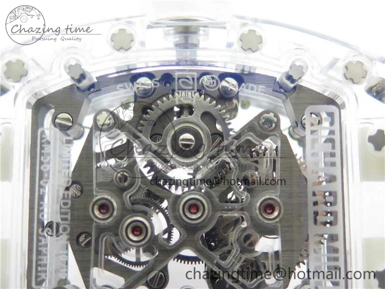 SunProtective RM056-02 Transparent Tourbillon EURF Best Edition Skeleton Dial on Rubber Strap V 9395