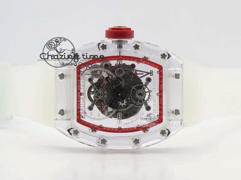 RM056 RMF Red Inner Bezel Skeleton Dial On Transparent Rubber Strap MIYOTA SunProtective 9581