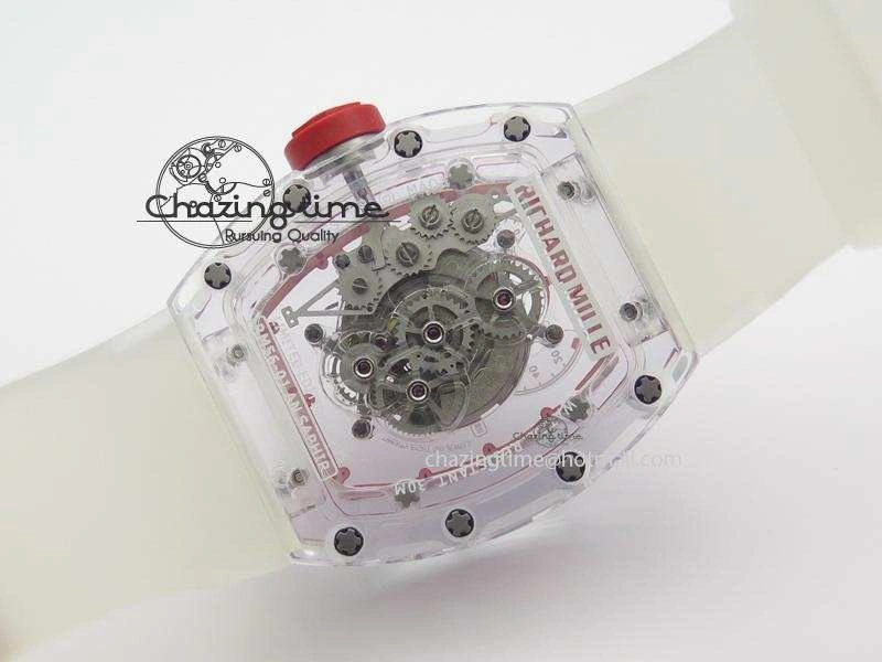 RM056 RMF Red Inner Bezel Skeleton Dial On Transparent Rubber Strap MIYOTA SunProtective 9581