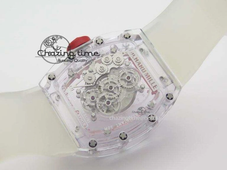 RM056 RMF Red Inner Bezel Skeleton Dial On Transparent Rubber Strap MIYOTA SunProtective 9581