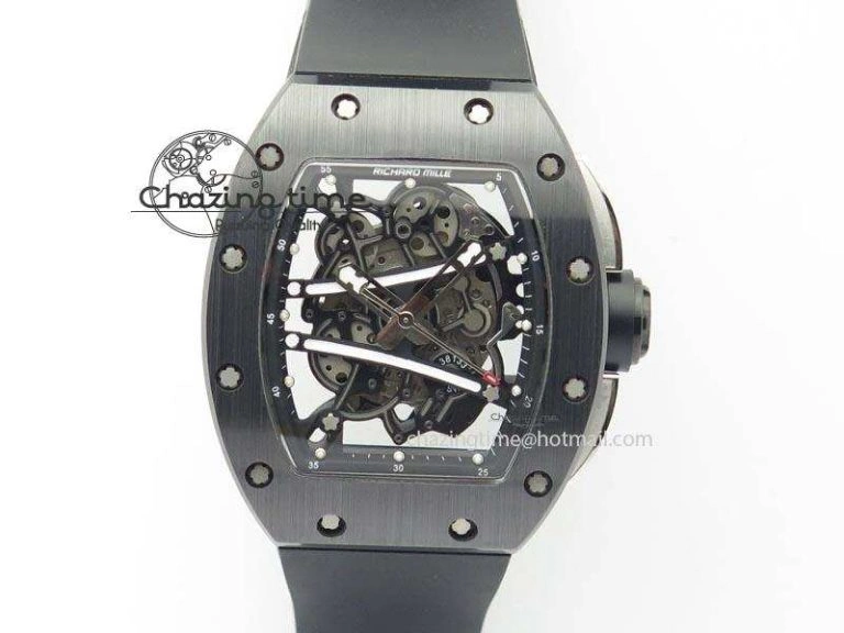 Minimalist RM056 RMF White Inner Bezel Skeleton Dial On Transparent Rubber Strap MIYOTA 9583