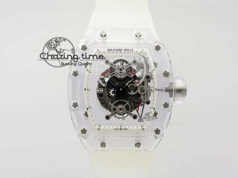 Minimalist RM056 RMF White Inner Bezel Skeleton Dial On Transparent Rubber Strap MIYOTA 9583