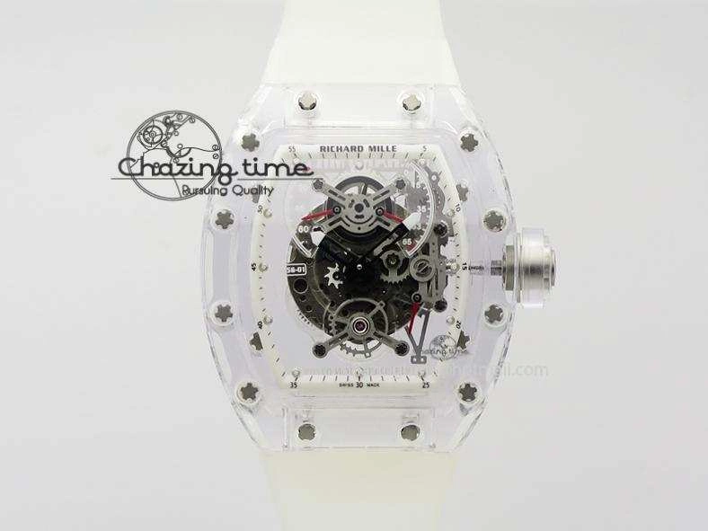 Minimalist RM056 RMF White Inner Bezel Skeleton Dial On Transparent Rubber Strap MIYOTA 9583