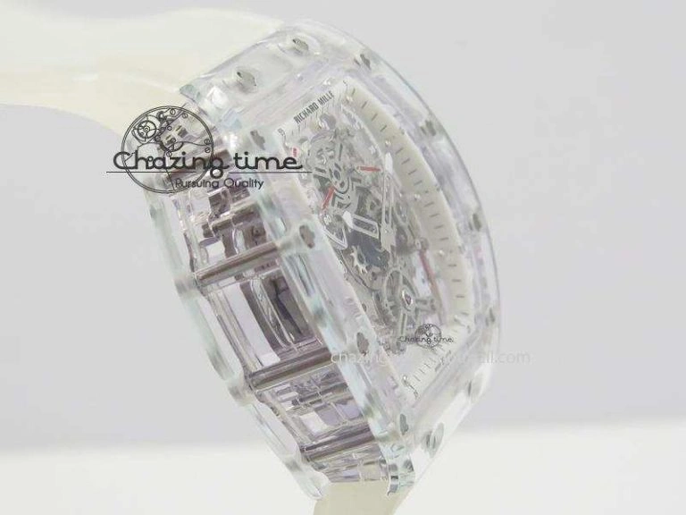 Minimalist RM056 RMF White Inner Bezel Skeleton Dial On Transparent Rubber Strap MIYOTA 9583